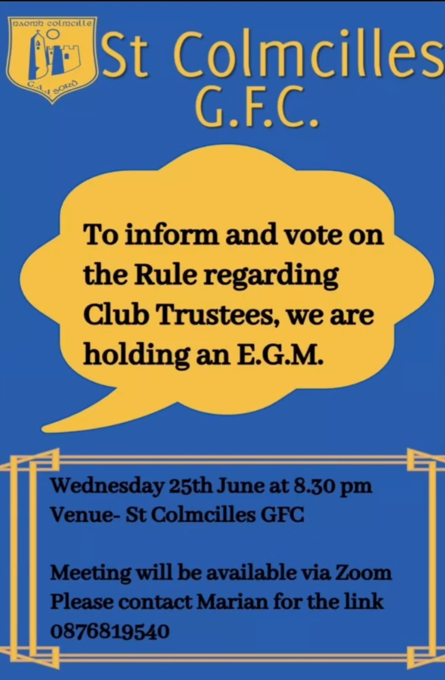EGM Wednesday 25th June 2025